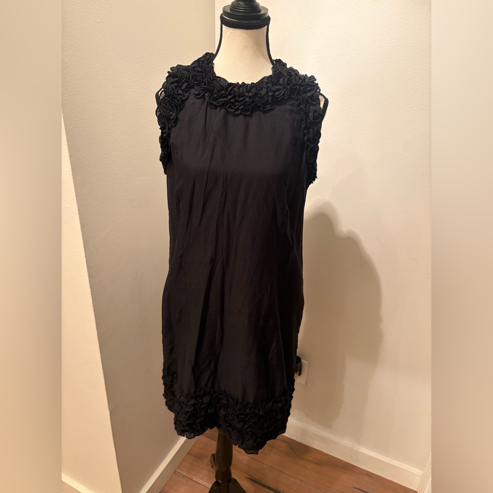 Kate Boggiano Chic Black Ruffled Mini Dress